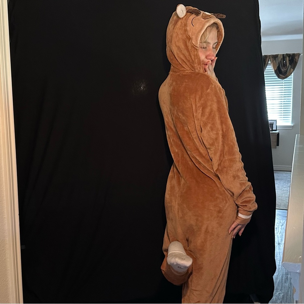 Reindeer Onesie with holes for the feet